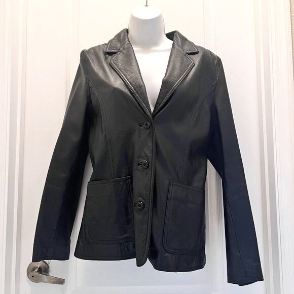 Wilson's Leather Maxima Women's Vintage Black Jacket/Blazer-Size Med.-Casual - Picture 2 of 16